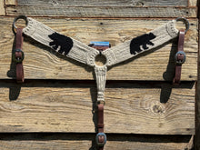 Load image into Gallery viewer, Elk or Bear Silhouette Mohair Breast Collar and Cinch