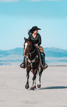 Load image into Gallery viewer, Elk or Bear Silhouette Mohair Breast Collar and Cinch