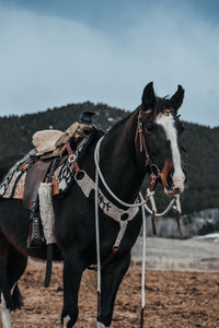 Elk Silhouette Mohair Breast Collar and Cinch