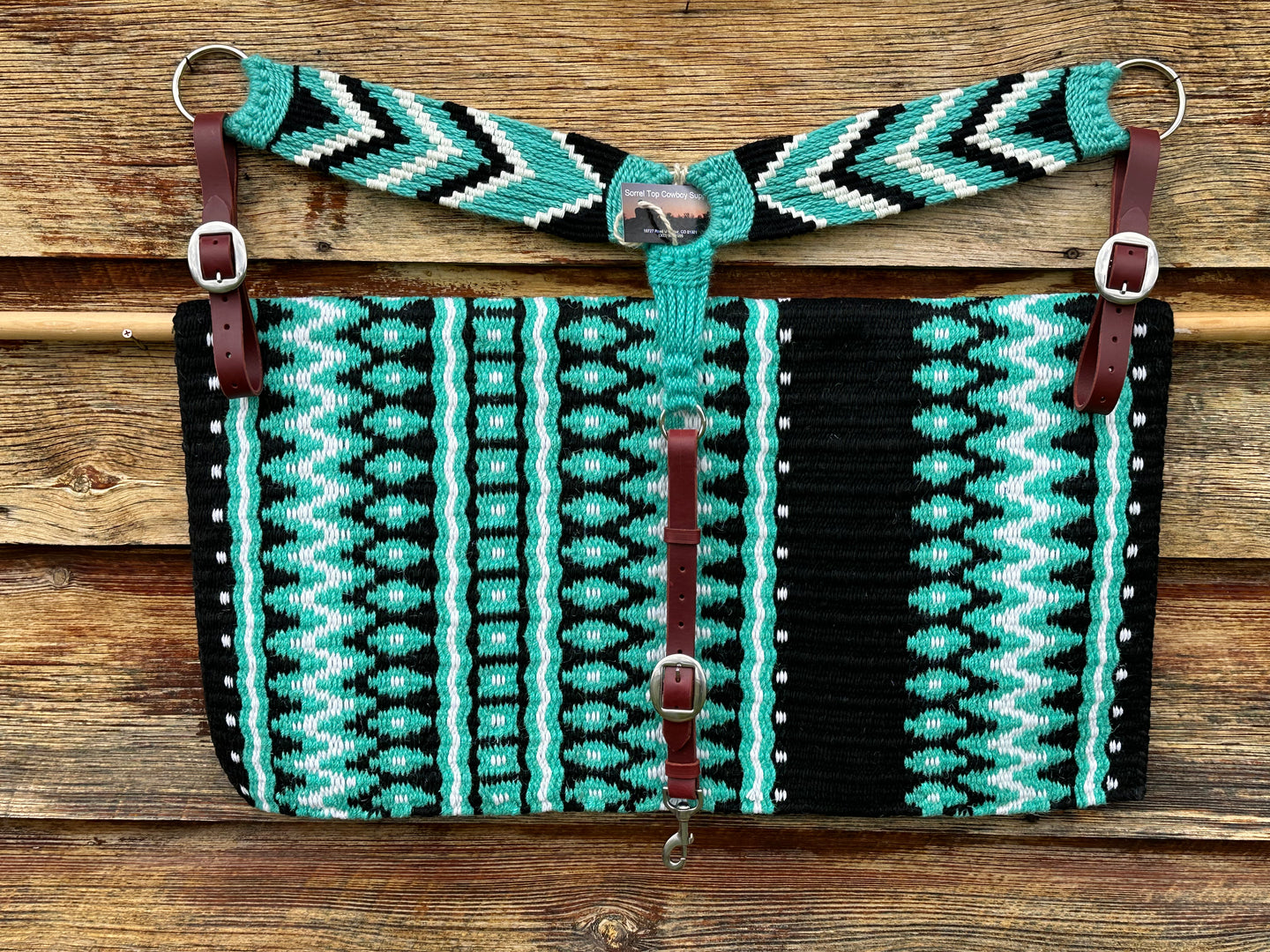 Turquoise Wool Blanket & Mohair Breast Collar