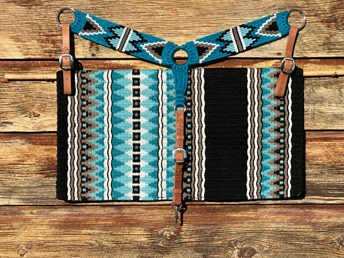 Aqua Inlet Wool Blanket & Mohair Breast Collar