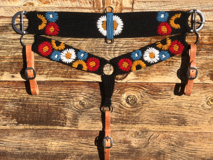 Mountain Flowers Mohair Breast Collar & Cinch (or order separately)