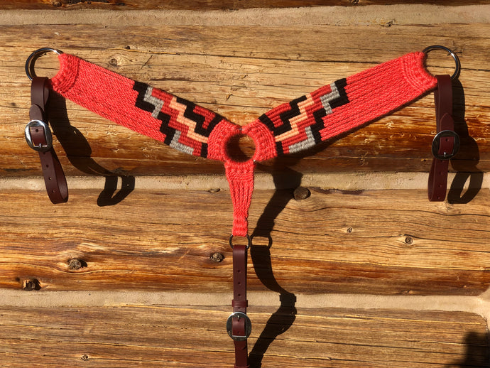 Spicy Coral Mohair Breast Collar