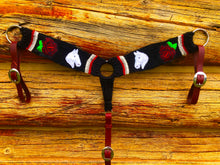 Load image into Gallery viewer, Horse and Rose Mohair Breast Collar
