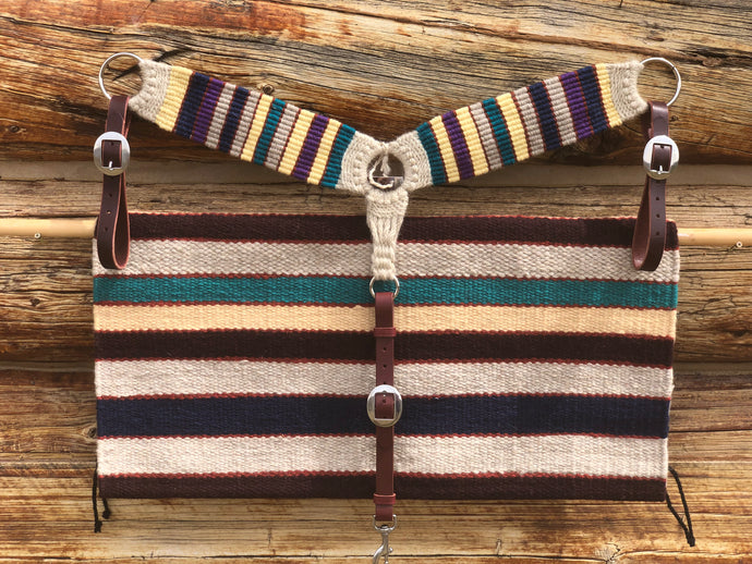 Striped Wool Blanket & Mohair Breast Collar