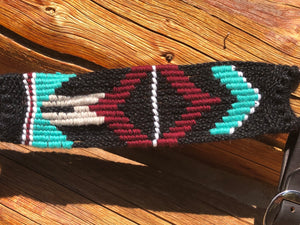 Maroon/Turquoise Mohair Breast Collar
