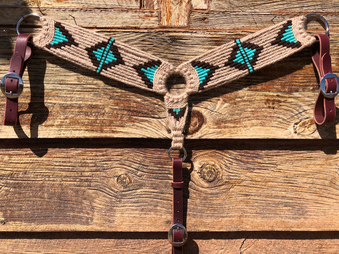 Turquoise Diamond Mohair Breast Collar