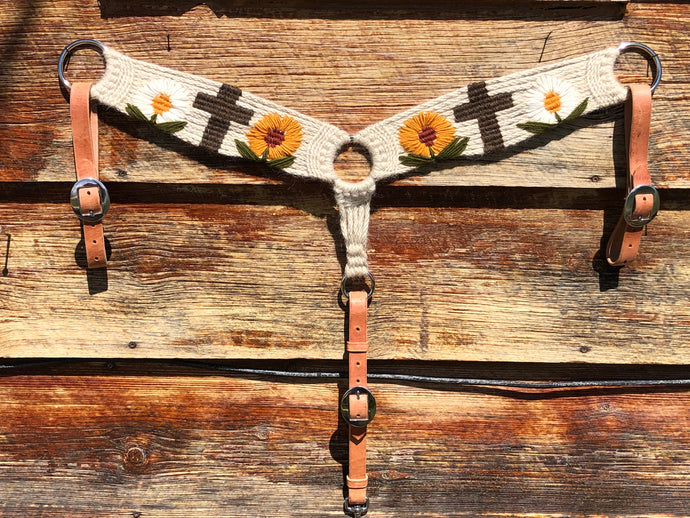 Cross & Sunflower Mohair Breast Collar