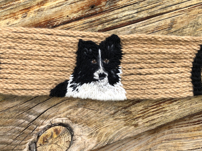 Custom Puppy Portrait Mohair Breast Collar